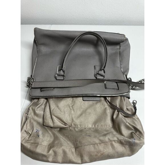 MICHAEL KORS HAMILTON LARGE PEARL GRAY LEATHER SILVER LOCK NS TOTE BAG SEE NOTES - Picture 12 of 15